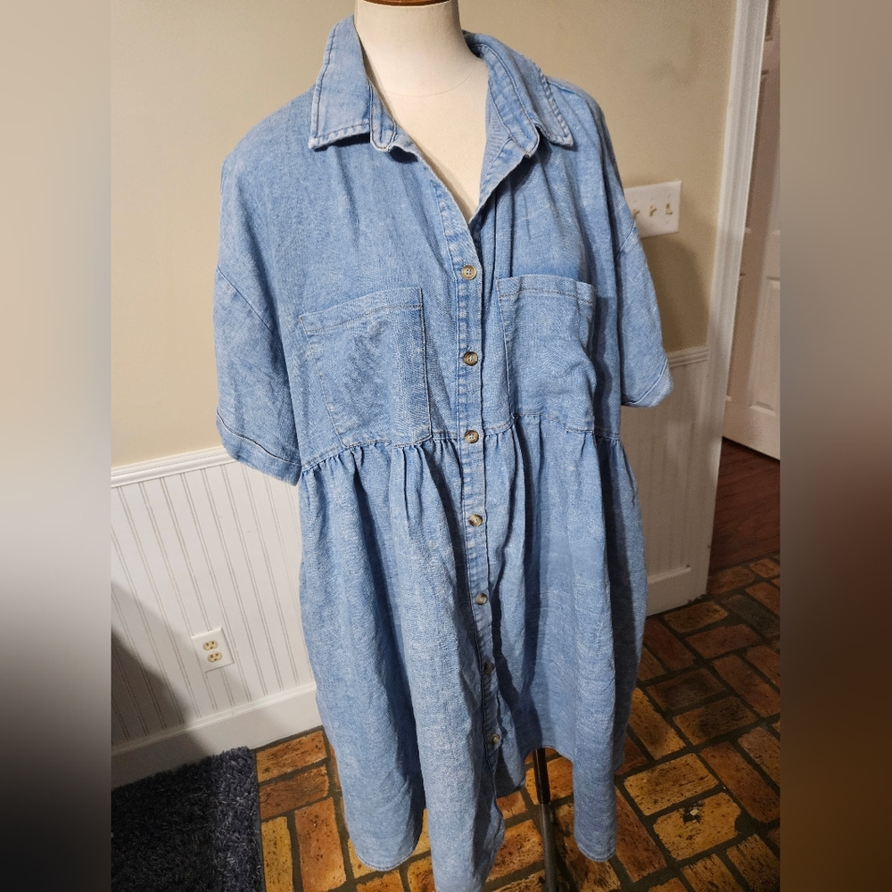 ODDY Light Blue Denim Dress